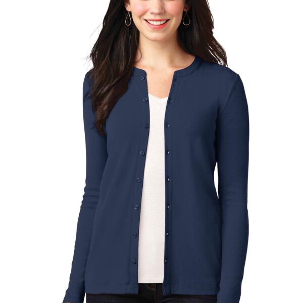 Ladies Concept Stretch Button Front Cardigan Thumbnail